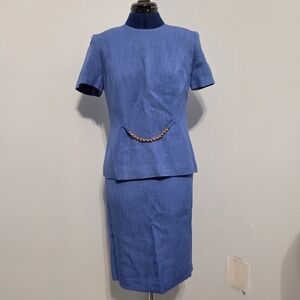 Vintage Cornflower Blue Skirt Set Size 4P